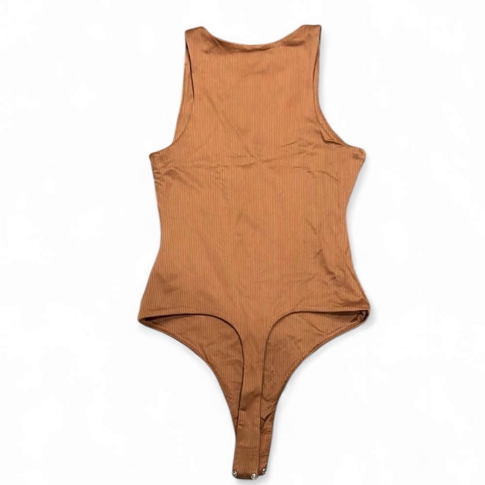BP. Butter Ribbed Tank Bodysuit Kona Brown XS - Picture 5 of 9